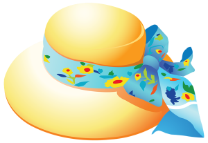 a woman's summer hat with a ribbon